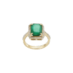 Classic Diamond Ring with Emerald