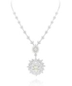 Classic Diamond Necklace with Colored Stones
