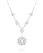 Classic Diamond Necklace with Colored Stones