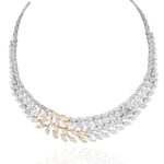 Bridal Diamond Necklace with Yellow Stones