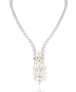 Bridal Diamond Necklace with Yellow Stones