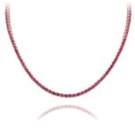 Classic Gold Tennis Necklace with Ruby