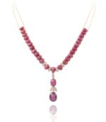 Daily Dazzle Diamond Necklace with Ruby