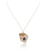 Cards Diamond Necklace with Black Diamond