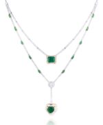 Classic Diamond Necklace with Emerald