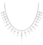 Classic Diamond Necklace with Pear and Baguette