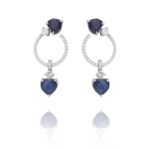 Classic Diamond Earrings with Sapphire