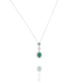Classic Diamond Necklace with Emerald