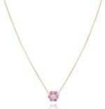 Daily Dazzle Diamond Necklace with Pink Sapphire
