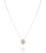 Classic Diamond Necklace with Yellow Sapphire