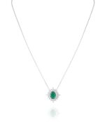 Classic Diamond Necklace with Emerald