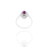 Classic Diamond Ring with Ruby