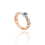 Classic Diamond Ring with Sapphire