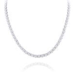 Tennis Diamond Necklace Flower