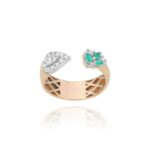 Classic Diamond Ring with Emerald