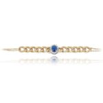 Chain Diamond Bracelet with Colored Stone