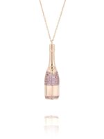 Classic Pink Sapphire Champaign Bottle Necklace