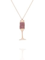 Classic Ruby Champaign Glass Necklace