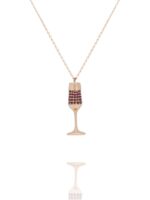 Classic Ruby Champaign Glass Necklace