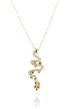 Daily Dazzle Diamond Peacock Necklace with Green Diamond  Sapphire and Precious Stones