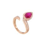 Classic Diamond Ring with Ruby