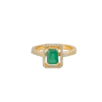 Classic Diamond Ring with Emerald