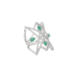 Classic Diamond Ring With Emerald