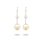 Emblem Gold Earrings with Pearls