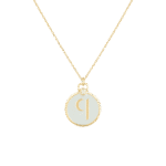 Initials Diamond Necklace Letter Q with Enamel