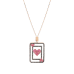 Cards Necklace with Ruby and Black Diamond
