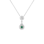 Classic Diamond Emerald Necklace