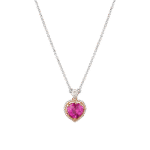 Daily Dazzle Diamond Heart Necklace with Colored Stones