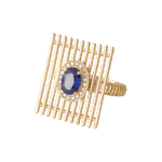 Daily Dazzle  Diamond Ring with Blue Sapphire