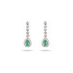 Classic Diamond Earrings with Emerald