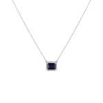 Classic Diamond Necklace with Colored Stone
