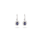 Classic Diamond Earrings with Sapphire