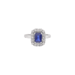 Classic Diamond Ring with Blue Sapphire