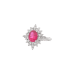 Classic Diamond Ring with Colored Stone