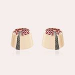 Tarboush Fancy Diamond Earrings with Ruby