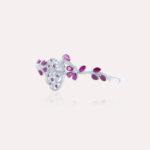Leaves Diamond Bracelet with Ruby
