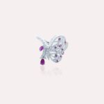 Leaves Diamond Ring with Ruby