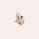 Leaves Diamond Ring with Precious Colors
