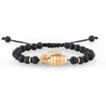Bullet Men Grenade Gold Bracelet with Precious Beads
