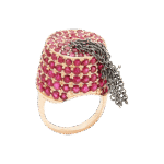 Tarboush Gold Ring with Ruby