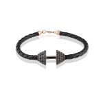 Men Dumbbell Black Diamond Bracelet