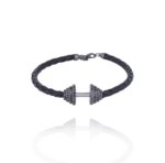 Men Dumbbell Black Diamond Bracelet