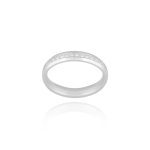 Wedding Band with White Diamond
