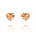 Daily Dazzle Diamond Earrings with Heart Precious Colors