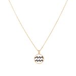 Zodiac Black Diamond Necklace Aquarius