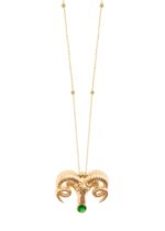 Zodiac Diamond Necklace Aries with Precious Stone